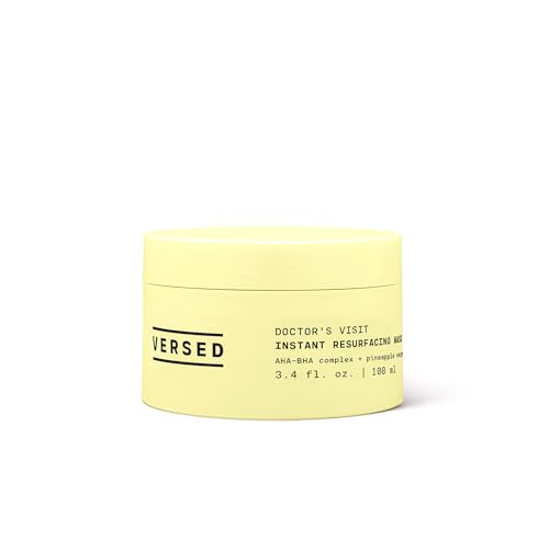 Versed Doctor's Visit - Mascarilla exfoliante jumbo AHA BHA, minimizador de poros + máscara enzimática renovadora de la piel, hidratante, suavizante e iluminadora, cuidado de la piel vegano (100 ml)