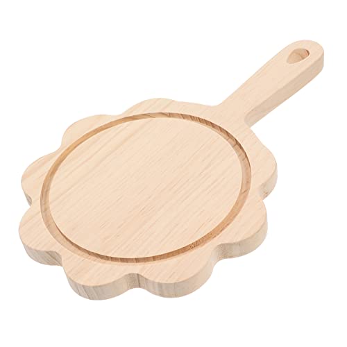HOLIDYOYO Pizza Peel Round Cheese Board Cutting Board Wooden Pizza Paddle Multi-purpose
