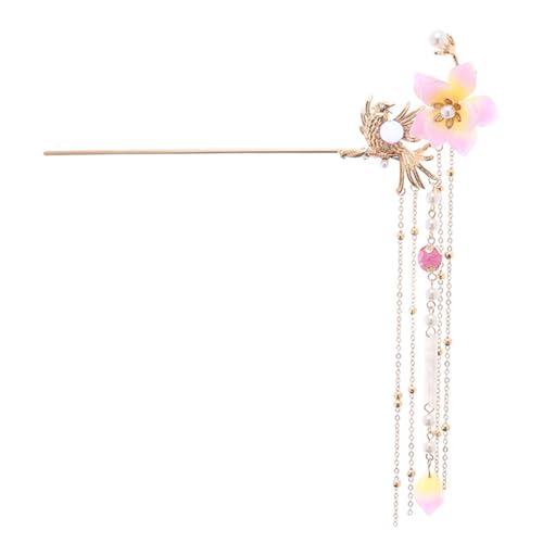 Épingle à cheveux classique dorée à pompon pour coiffure Hanfu