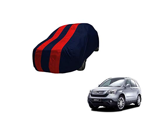Image of Auto Hub Car Cover Compatible with Cr-V with Mirror Pocket,Triple Stitched, Weather Proof, Cr-V Car Cover- Navy-Red