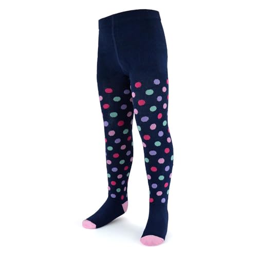 Girls Cotton Rich Tights Hearts & Spotty Comfortable Stretchy Warm Durable Supersoft Children's Leggings