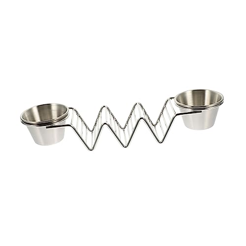 Cabilock Wavy Shaped Taco Rack Stand Stainless Steel Taco Holder for Easy Serving Compact Design for Family Gatherings Outdoor Parties with Sauce Cup