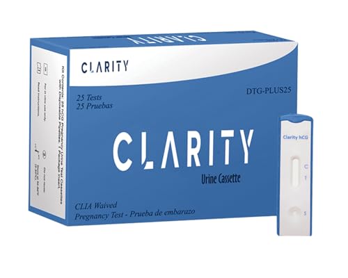 Clarity Diagnostics HCG Urine Cassette Pregnancy Test - Individually Sealed - 25 Count