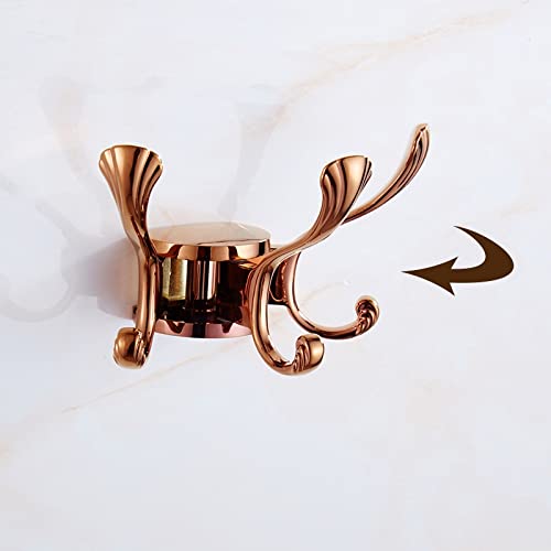 1 PC Robe Haken Europa Rotation Drei Haken Gold Wand Kleiderst?nder Stoff Haken Wandhaken f¨¹r Badezimmer Zubeh?r Schl¨¹ssel n¨¹tzliche Ketten, Silber – Bild 3