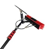 9 m Teleskop-Fensterreinigungsstange mit 35,1 cm Bürstenkopf – leichte Aluminiumlegierung, wassergespeist, hoher Höhen-Solarpanel-Reiniger für effiziente Fensterpflege