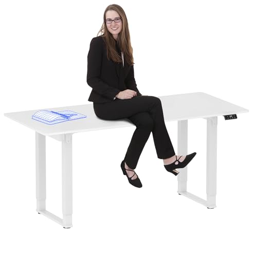 Bureau Assis-debout électrique 180x80cm - Réglable Hauteur 73-122cm Avec Mémoire