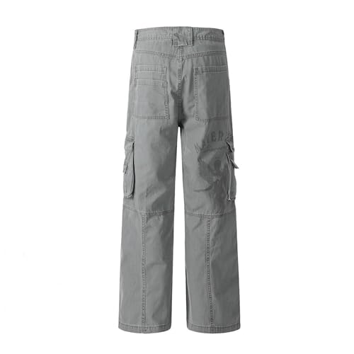 XYXIONGMAO Men's Black Loose Multi-Pocket Cargo Pants Techwear Pleated Overalls Streetwear Joggers Hip Hop Casual Sweatpants2