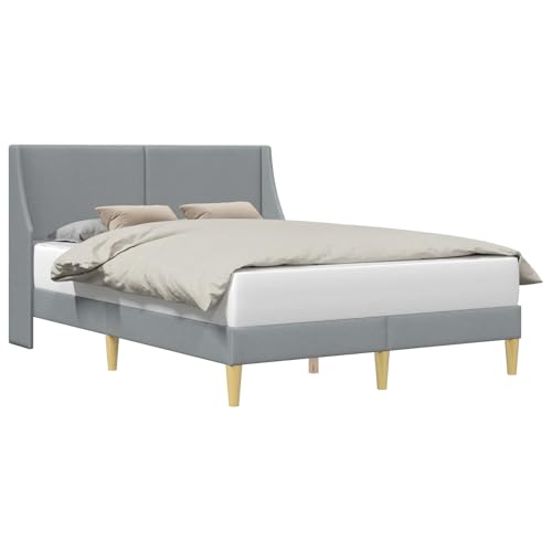 vidaXL Estructura de Cama con cabecera Placa de conexión, Cama Moderna, Diseño Rectangular, Tapizada en Tela, Mueble Funcional, Base Compacta y Elegante
