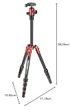 Manfrotto Element Traveller mały aluminiowy 5-częściowy zestaw statywów z głowicą kulową, element mały 143 cm, czerwony