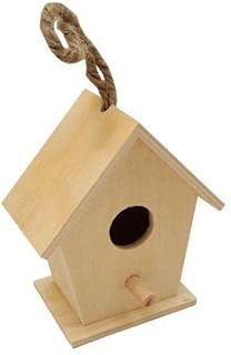Birdhouse square small poplar plywood 10.2x6.5x11.5cm