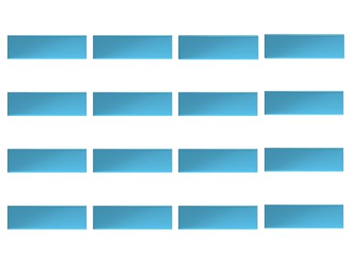 Image of 16 Pack Adhesive Replacement Iron Plates for Under Cabinet Magnetic Lights | Non-magnetic round blue iron sheets with strong adhesive backing, universal fit for cabinet lights, easy no-drill mounting