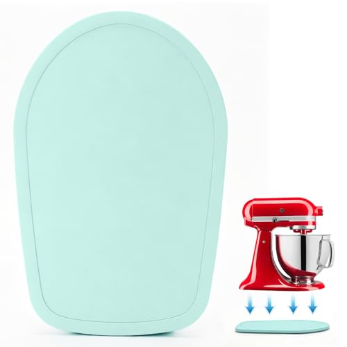 Image of Mixer Slider Mat for Tilt Head Kitchen Aid 4.5-5 Qt Stand Mixer, Wood Appliance sliding mat for kitchenaid Artisan 4.5-5 Qt, Kitchen Countertop Storage Accessories Mixer Moving Tray attachments, Blue