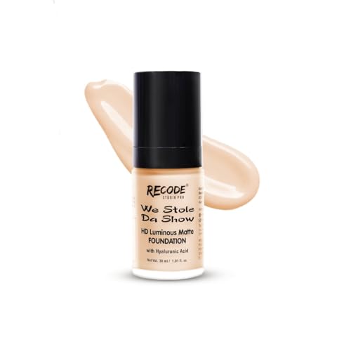 Image of Recode HD Luminous Matte Foundation Shade 02.01 TIANZHU|Water Resistant|Infused With Hyaluronic & Vitamin E & B3|Lightweight|Non Creasy Formula 30 ML