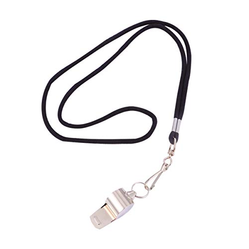 Apitos esportivos de aço inoxidável da Besportble, 6 peças, apitos altos e nítidos com cordão para l