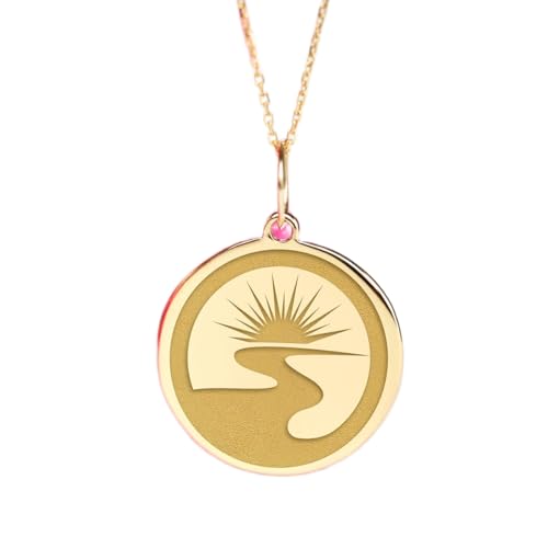 Collier argent 925 pendentif coucher de soleil LKBEADS anti-ternissement hypoallergénique