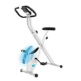 BARWING Folding Exercise Bike Stationary Bikes for Home，3 in 1Exercise Bikes for Seniors, Indoor Workout Bike Cycling Bike with 16-Level Adjustable Resistance,330LB Capacity(White)