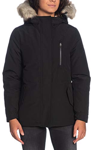 Calvin Klein Parka Short Nylon Negro Mujer L Negro