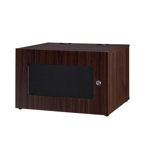 ZIGTUEI Av Media Stand, Stereo Cabinet, Av Cabinet, Media Storage Cabinet, Metal Audio Rack, CD Audio Rack Tower Holder, for Living, Gaming, Recording Room(Brown)