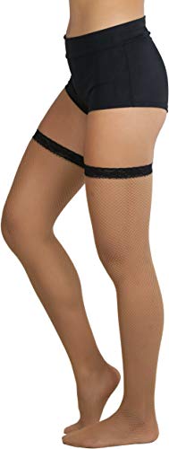 Image of ToBeInStyle Women's Fine Classic Fishnet Thigh High Stretch Nylon Novelty Stockings
