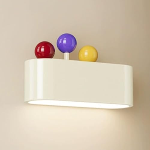 Aplique de pared LED de 12W en metal crema y pantalla acrílica nórdica