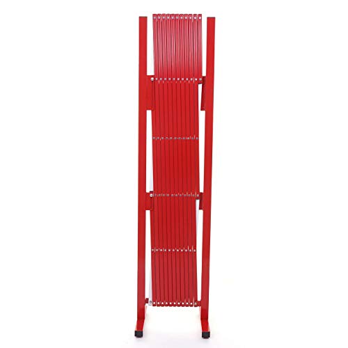 Absperrgitter HWC-B34, Scherengitter Zaun Schutzgitter ausziehbar, Alu rot-weiß - Höhe 153cm, Breite 36-300cm