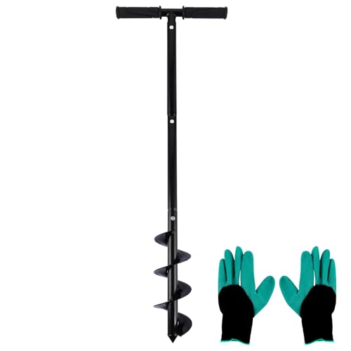 APACALI 1 tarière manuelle réglable de 60 à 85 cm avec poignée antidérapante amovible, tarière pour visseuse sans fil, pour planter des poteaux de clôture, des plantations