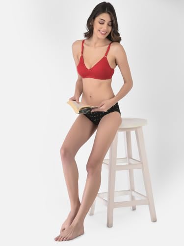 Image of Softline Women's Cotton Blend Wire-Free Non-Padded | Full Coverage Bra Combo | Cut & Sew Design (Pack of 2)