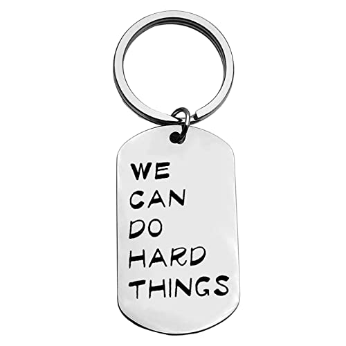 Xiahuyu Inspirational Keychain Gifts for Women Men Friend We Can Do Hard Things Keychain Christmas Birthday Graduation Gifts Encouragement Gifts for Boys Girls Daughter Son