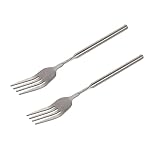 Haosie Extendable Fork - 8.7 to 25.4 Inch Long, Telescopic & Retractable for BBQ, Dinner, Fruit & Dessert - Sturdy Stainless Steel (2 Pcs)