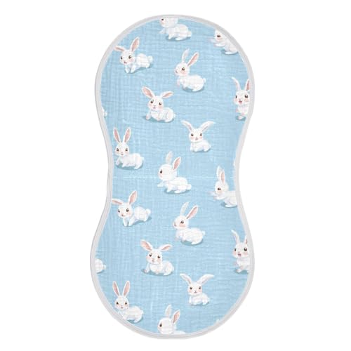 vvfelixl Cute Bunnies Burp Cloths for Baby Boy Girls Baby Washcloths Burp Rags 1 Pack