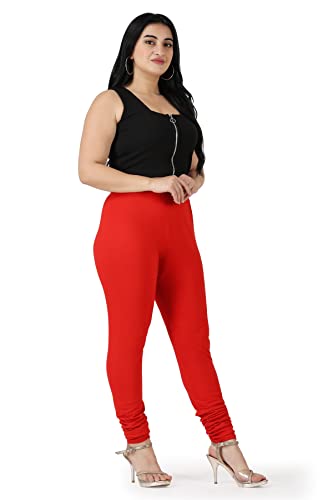 Image of Plus Size Women Multicolor Cotton Lycra Churidar Pack of 5 Leggings (Size S-5XL)