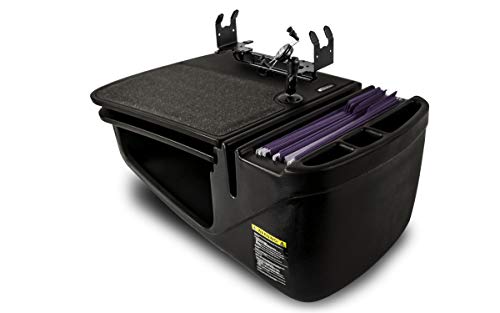 Image of AutoExec AE-GMCD-PM-PS-BT GripMaster Car Desk for Your Vehicle Workstation and Mobile Office, Black with Phone Mount and Printer Stand