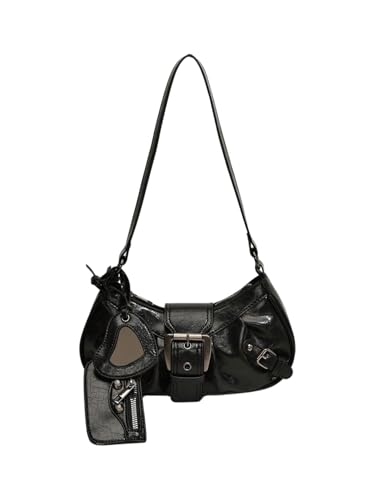 GORGLITTER Women's Y2k Shoulder Bag Buckle Western Vintage Hobo Pu Leather Handbags with Coin Purse