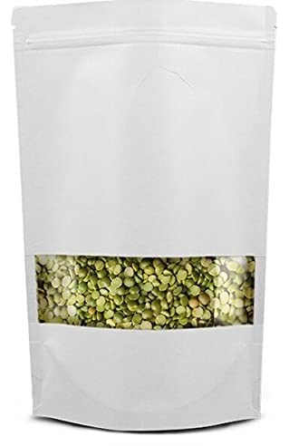 Image of DEERA White Ziplock Stand Up Pouch 135x220mm Pack of 25