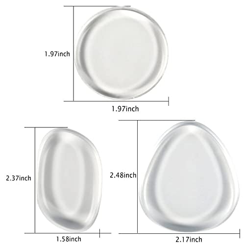 Image of Silicone Makeup Sponge, Washable Transparent Gel Foundation Makeup Puff, Silicone Blender Make Up Sponge Applicator for Liquid Primer Foundation Cream Contour Concealer Sponge Cosmetic Puffs, 3 Pack