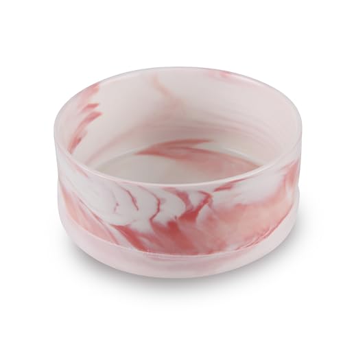 Cuenco de cerámica para perros (rosa/850 ml) para perros pequeños y grandes, base antideslizante moderna, apta para lavavajillas, comedero de cerámica