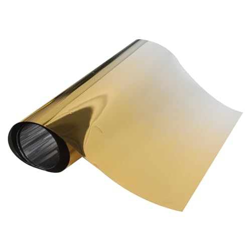 LOEFLIFA Película para Ventana de Vehículo Aislamiento Térmico y Protección UV Film Anti-explosión y Bloqueo de Calor Vinilo Degradado Dorado para Interior de Automóviles