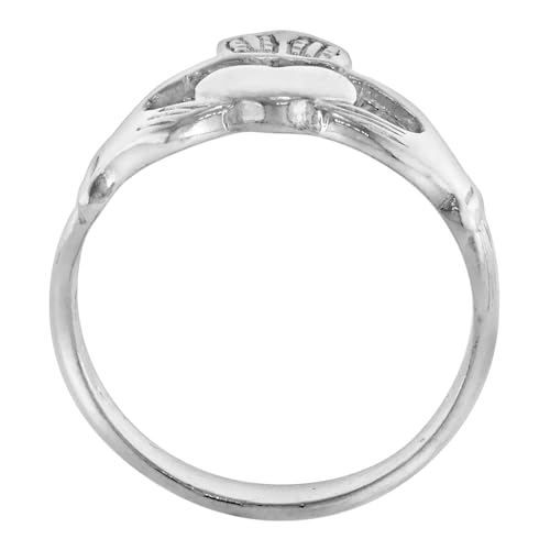 1/2 inch Sterling Silver Celtic Claddagh Ring for Men and Women Available Polished & Oxidized Finish 12mm high sizes 5-102