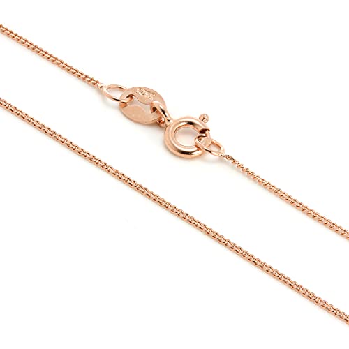 jewellerybox Chaîne à Mailles Gourmettes en Argent Plaqué Or Rose - 41cm
