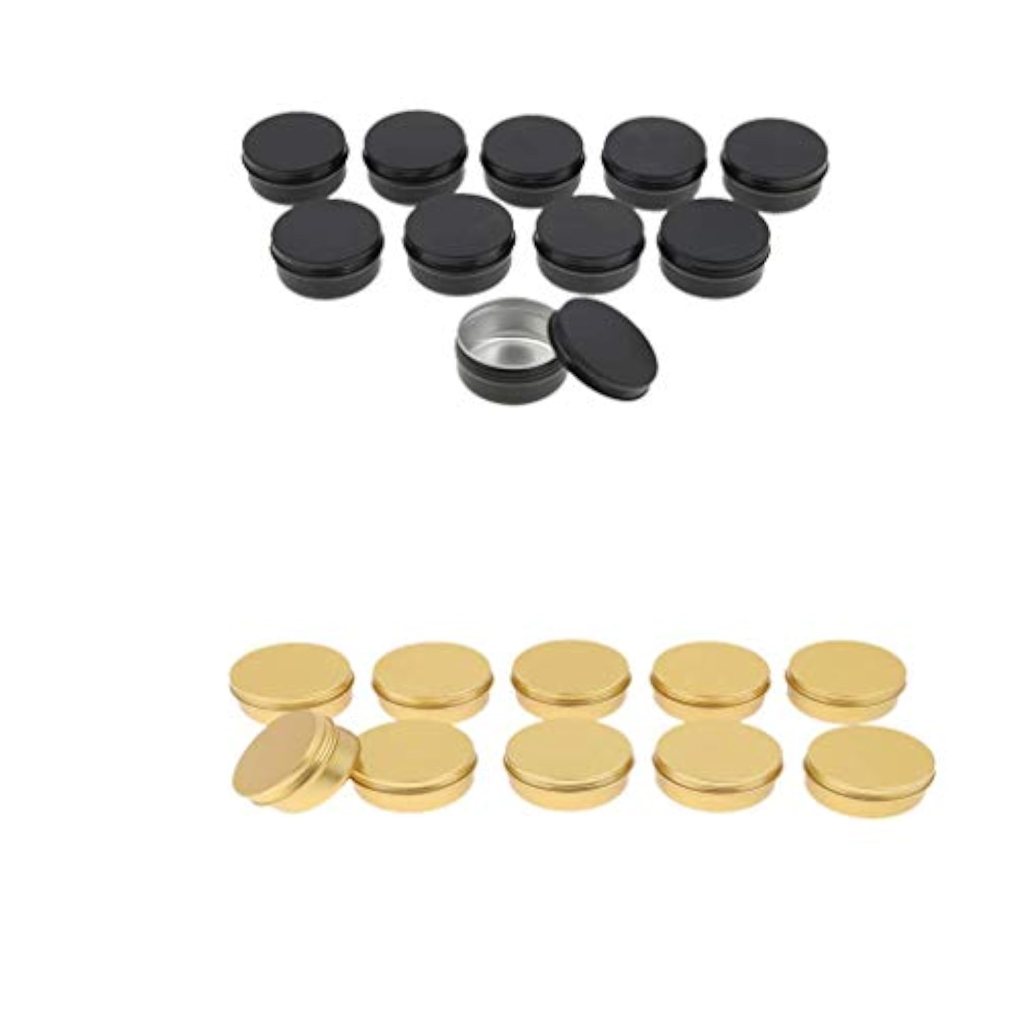 Empty Metal Cosmetic Containers Travel Tins Makeup Sample Jars, 50g, 20 Pieces