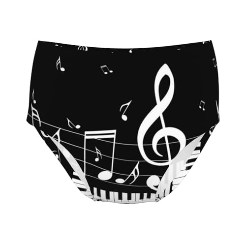 Piano Keys And Notes Girls' Underwear Soft Cotton Little Girls Panties Comfort Briefs