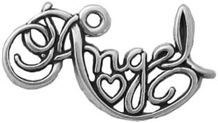 Amazon 可愛いハート Angel 天使 スクリプト筆記体ペンダント チャーム スターリングシルバー 925 チャーム 通販