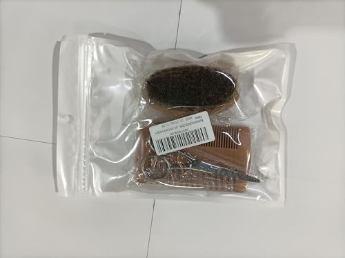 Bartkamm,BartbüRste mit Wildschweinborsten,Comb Set,Bartschere,Bartschere,Bartkamm aus Holz,Taschen BartbüRste,Wildschweinborsten und Comb Set,3pcs (L, stück, 3)