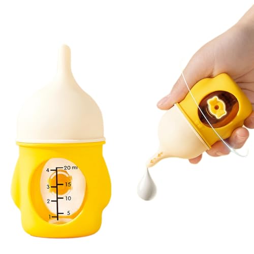 Koyzsen 20ML Kitten Bottle and Puppy Bottles for Nursing, Puppy Bottles for Nursing Puppy Milk, One-Piece Silicone Pacifier, Anti Choking Valve, Capable of High-Temperature Disinfection - Yellow