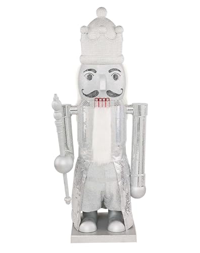Spirit Halloween Spirit Christmas 7 Ft Silver Bling Bluetooth Compatible Nutcracker Animatronic, Holiday Decorations, Animated, Christmas Décor, Multicolor