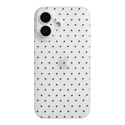 inewateri Compatible with iPhone 17 Case with Cute Fashion Polka Dot Aesthetics Design Simple Cases for Soft TPU Slim Protection Cover-Matte Black