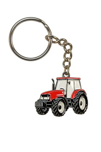 Roter Traktor Schlüsselanhänger - Traktor-Zubehör & Landwirt Geschenke für Männer - Bauernhof- und Landwirtschaftsgeschenke