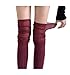 Mrotrida Women's Knee Pile Stockings Fashion Solid Color Thigh High Stockings High Splice Thigh Knitted Long Socks (US, Alpha, One Size, Regular, Regular, Wine Red)