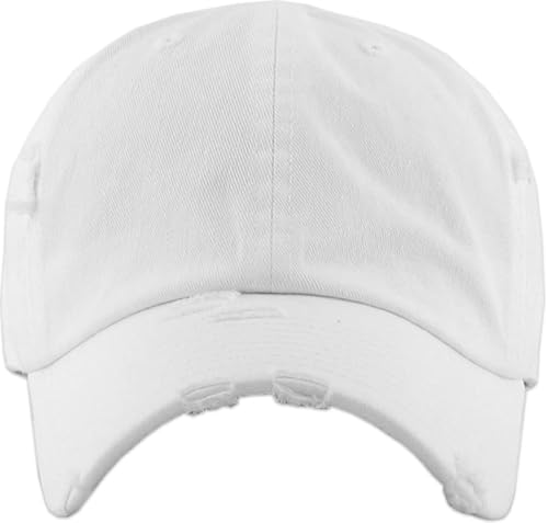 Image of KBETHOS Vintage Washed Distressed Cotton Dad Hat Baseball Cap Adjustable Polo Trucker Unisex Style Headwear