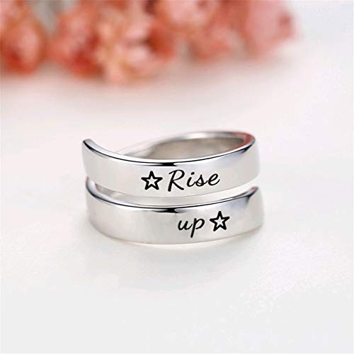 Jvvsci Rise up Spiral Wrap Twist Ring, Hamilton Musical Inspired Star Gift, Inspiration Motivation Jewelry,Theater Gift2